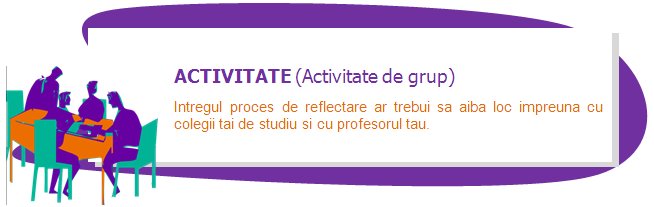 ACTIVITY (Group Activity)
The whole reflection process should be carried out with your learning group and your teacher. 
